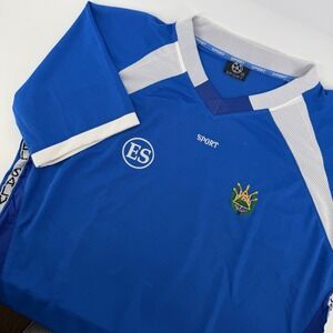 Vintage Sport El Salvador Soccer Jersey Mens 3XL Blue Embroidered Crest V-Neck